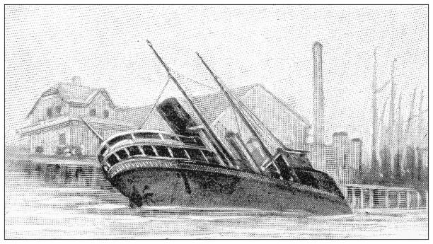 Antique image: Sinking ship