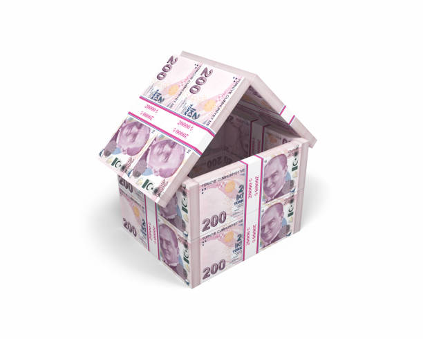 istock 200 Turkish Lira Banknote House shaped, Object + Shadow Clipping Path 2172893267