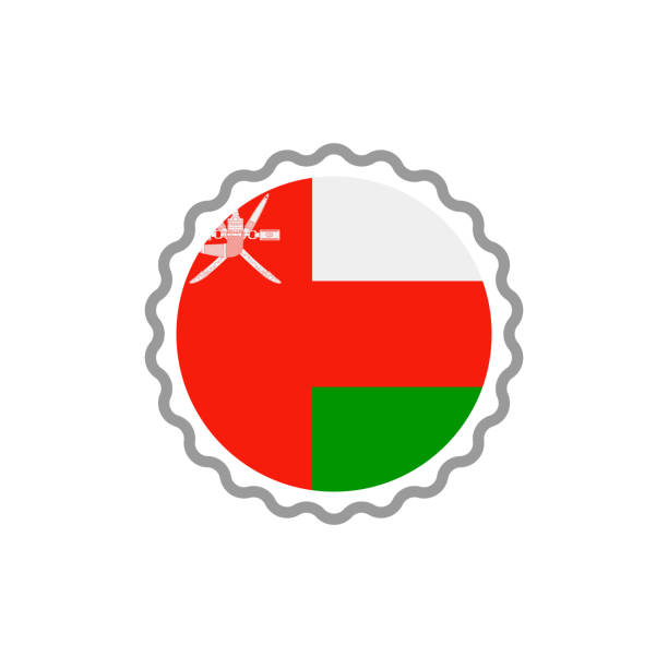 Oman - Round Flag Stamp Flat Icon. Oman - Round Flag Stamp Flat Icon. Vector Illustration. oman cartoon stock illustrations