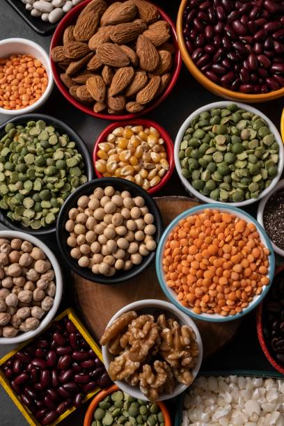 istock several pots with raw grains for preparing healthy food 2172903782