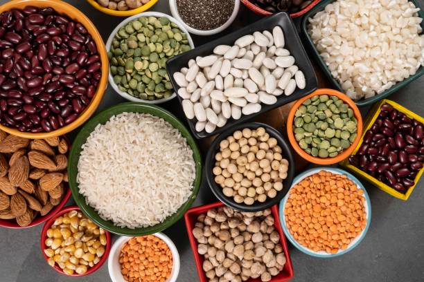 istock several pots with raw grains for preparing healthy food 2172903784
