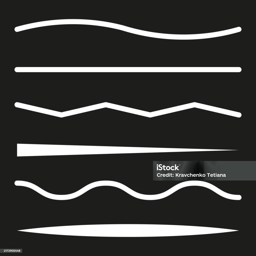 Abstract Line Variations Curved Straight Wavy And Angular Lines ...