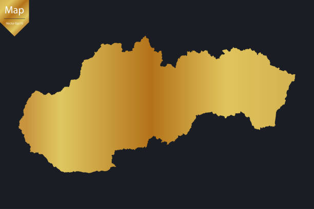 istock Abstract - High Detailed Gold Map of Slovakia. 2172907560