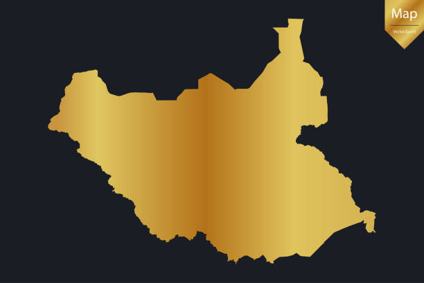 istock Abstract - High Detailed Gold Map of South Sudan. 2172908020
