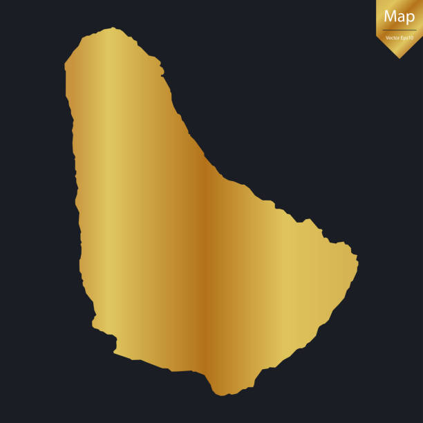 istock Abstract - High Detailed Gold Map of Barbados. 2172908145