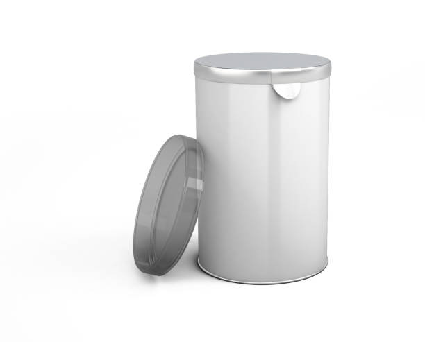 istock White carton cylinder box with Clear plastic Lid mock-up, Crisp cardboard packaging template 3d illustration, 3d rendering 2172911844