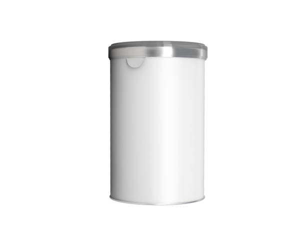 istock White carton cylinder box with Clear plastic Lid mock-up, Crisp cardboard packaging template 3d illustration, 3d rendering 2172911846