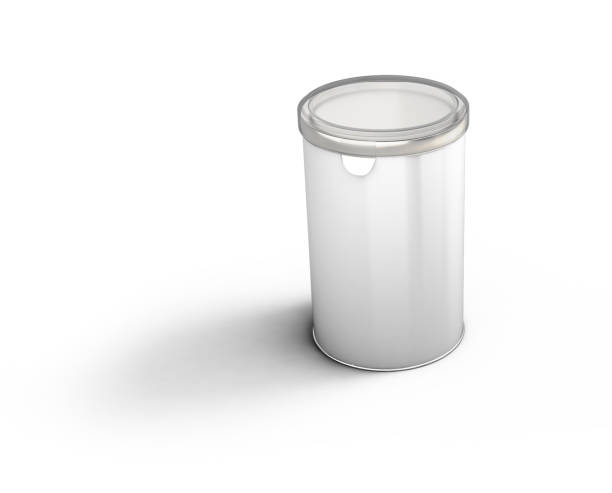 istock White carton cylinder box with Clear plastic Lid mock-up, Crisp cardboard packaging template 3d illustration, 3d rendering 2172911851