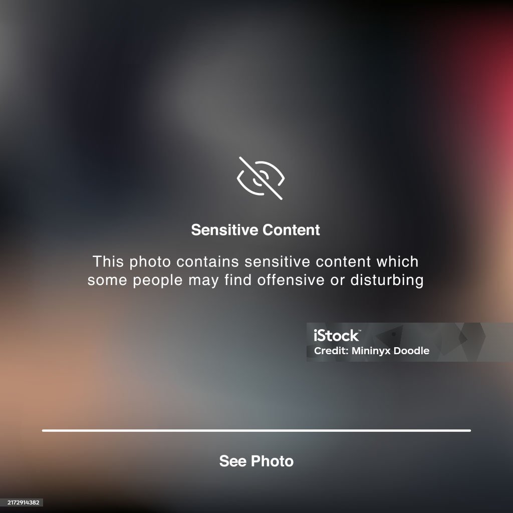 Sensitive Screen Sensitive Content Blurred Screen Social Media Post Template Stock ...