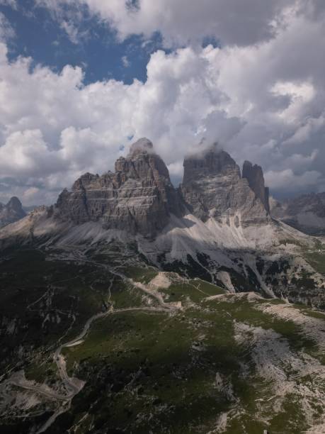 istock Aerial view of mountains and lofty clouds 2172918025
