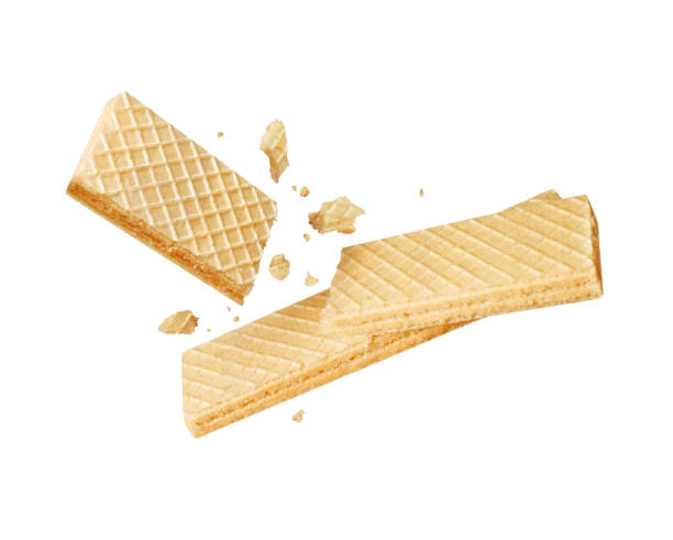 istock Crushed crispy waffles in the air on a white background 2172930667