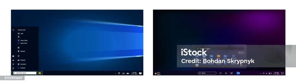 Operating System Navy Blue Modern Operating Systems Window In Blue And Purple Style With User ...