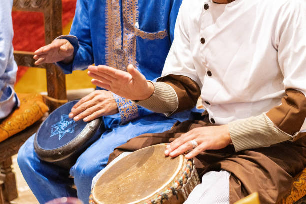 Musicians playing timbales