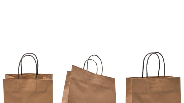 Paper bag isolated on a white background.