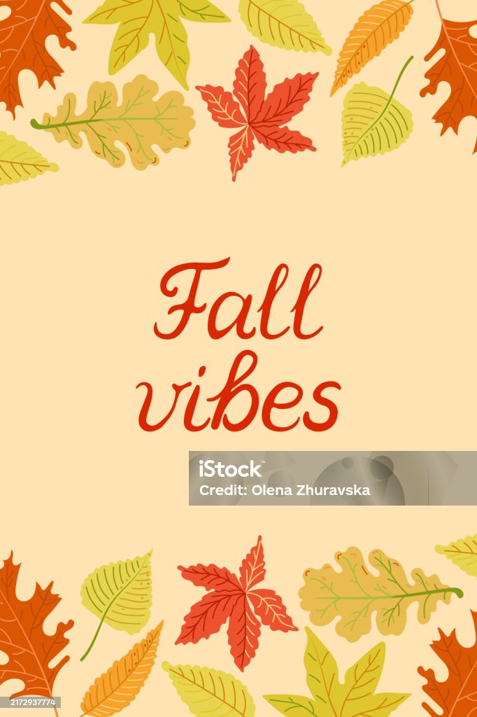 Fall Visualk Fall Vibes Vector Card Or Template Stock Illustration - Download Image ...