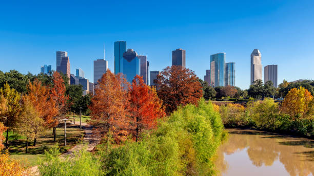 istock Houston downtown skyline in sunny autumn day, Texas 2172942899
