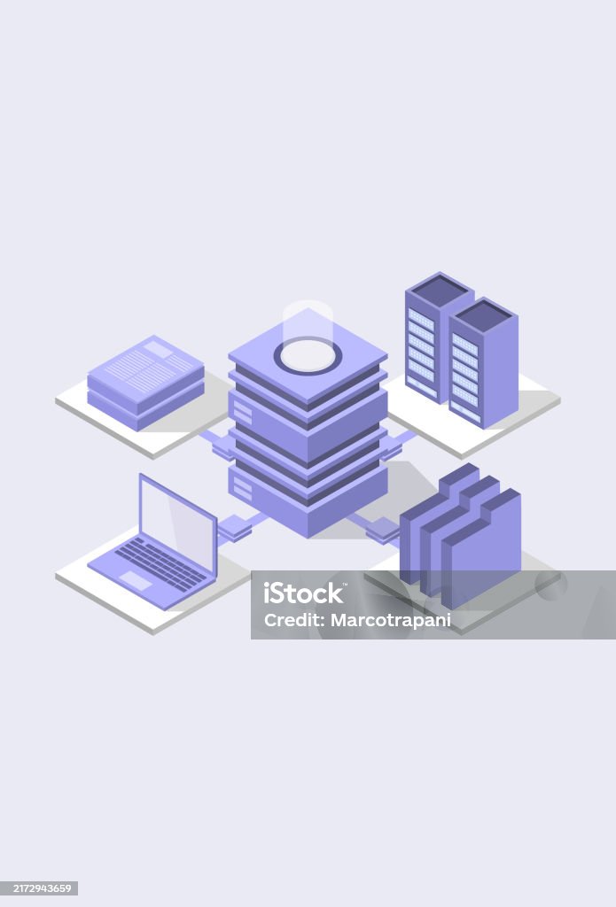 Isometric Database Server Stock Illustration - Download Image Now ...