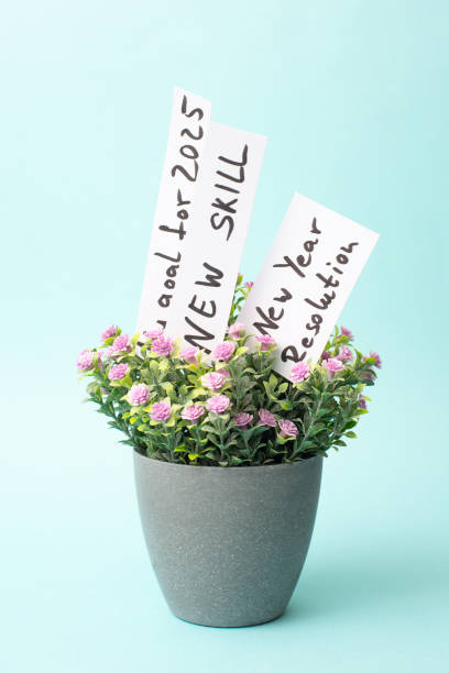 istock New Year resolution 2025, goals for the future, learning skill, time for action and change 2172948511