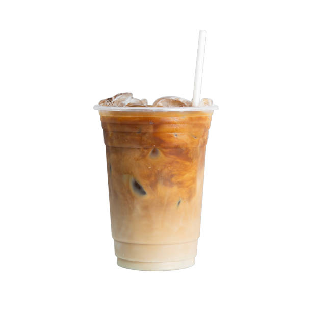 istock Iced of coffee cup on glass cup isolated white background. 2172950437