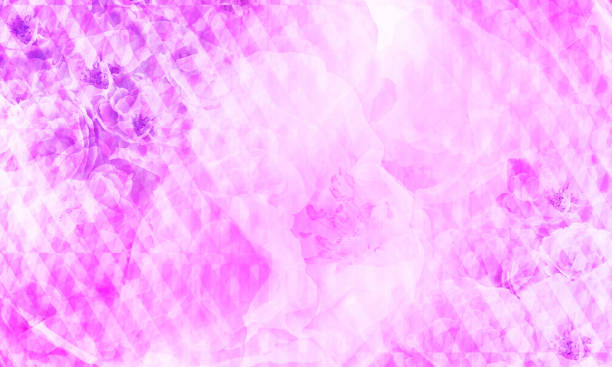 istock abstract blur checkered pattern is placed on blur pink and violet roses background, nature, template, banner, name card, love, valentine, copy space 2172952013