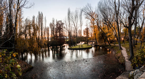 Sources on the Clitunno, Campello sul Clitunno, Perugia, Umbria, Italy, Europe:They are formed by underground springs that emerge from cracks in the rock through numerous springs, identifiable, at times, at the bottom of the lake.