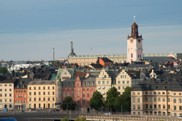 istock Multicolored buildings in Stockholm. Sunny day 2172967356