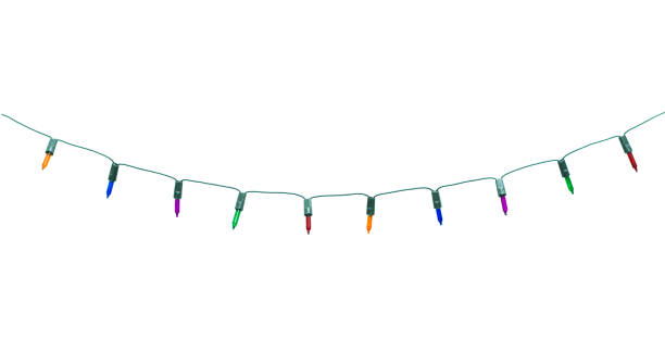 String of christmas lights isolated on white background With clipping path