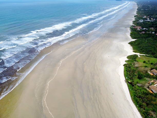 istock Large white sand band on Guaratuba beach 2172975024