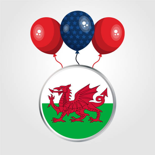 istock Celebration Wales National Flag With Balloons 2172978705