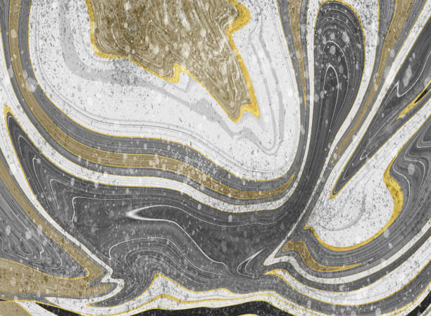 Wavy marble black, golden and gray texture wallpaper. abstract liquid 3d background decor