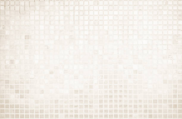 istock Cream light ceramic wall chequered and floor tiles mosaic background in bathroom, kitchen. Design pattern geometric with grid wallpaper texture decoration pool. Simple seamless abstract surface clean. 2172998506