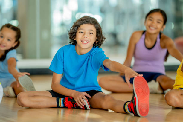little boy doing plank exercise