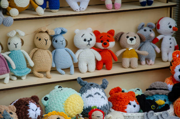 istock Handmade decorative soft knitted toys 2173006846