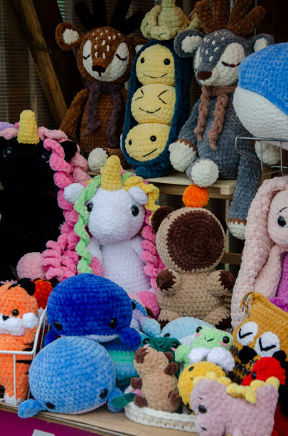 istock Handmade decorative soft knitted toys 2173006855