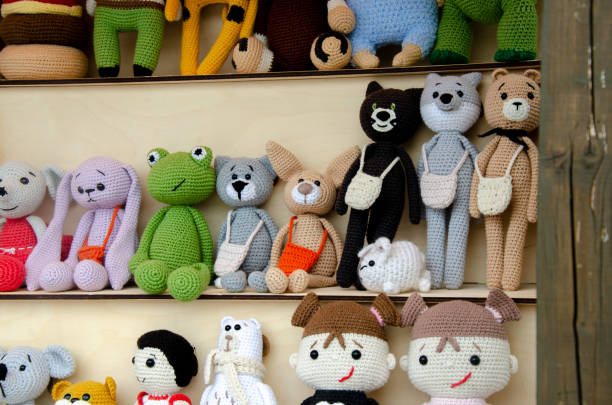 istock Handmade decorative soft knitted toys 2173006858