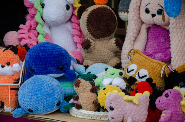 istock Handmade decorative soft knitted toys 2173006898