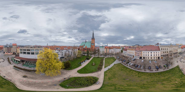 Aerial view of the White Eagle Square in Stettin