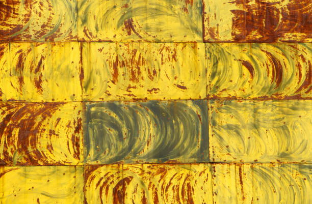 Vibrant Yellow and Red Abstract Wall Texture