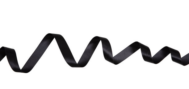 istock Black curly ribbon isolated on white transparent, design element, banner. Black Friday concept 2173047113