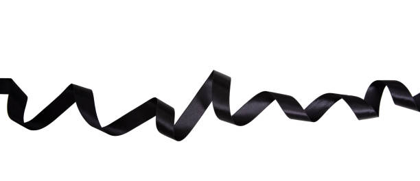istock Black curly ribbon isolated on white transparent, design element, banner. Black Friday concept 2173047125