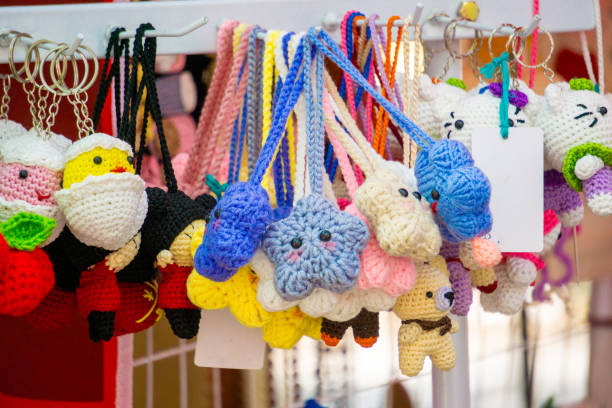 istock Key chains, knitted products made by hand made manually with various shape and color 2173051377