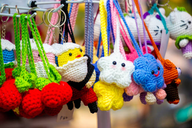 istock Key chains, knitted products made by hand made manually with various shape and color 2173051969