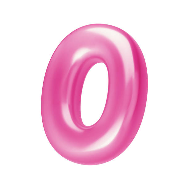 istock Number pink 0. Foil and chrome balloon number zero in 3d style. Realistic design elements isolated on white background. Vector illustration 2173055993