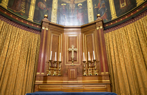 Altar inside Holy Trinity Church Guildford Surrey England Europe