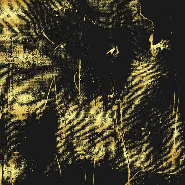istock Black  background, banner, cover design. Marble texture. Abstract fashion 3d pattern with spots, cracks, scratches, abrasions. Golden grunge overlay layer. 2173057262