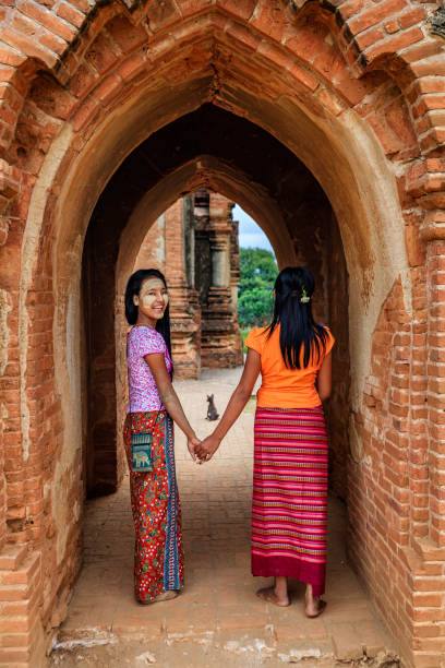 istock Young Burmese girls walking in Bagan, Myanmar 2173062508