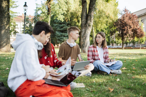 istock Students Engaged in Discussion at the Park 2173065216