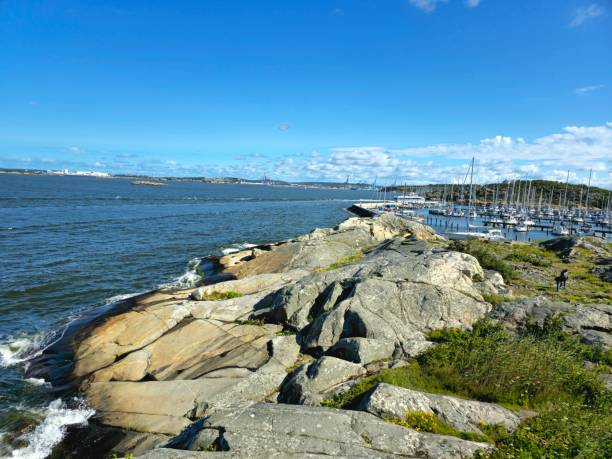 Gotheborg seaside with several sealboats, captured during summer season.