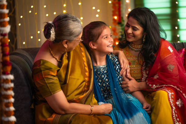 istock Three-generation family celebrating Diwali at home 2173071988