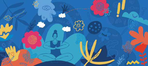 illustrazioni stock, clip art, cartoni animati e icone di tendenza di consapevolezza - armonia